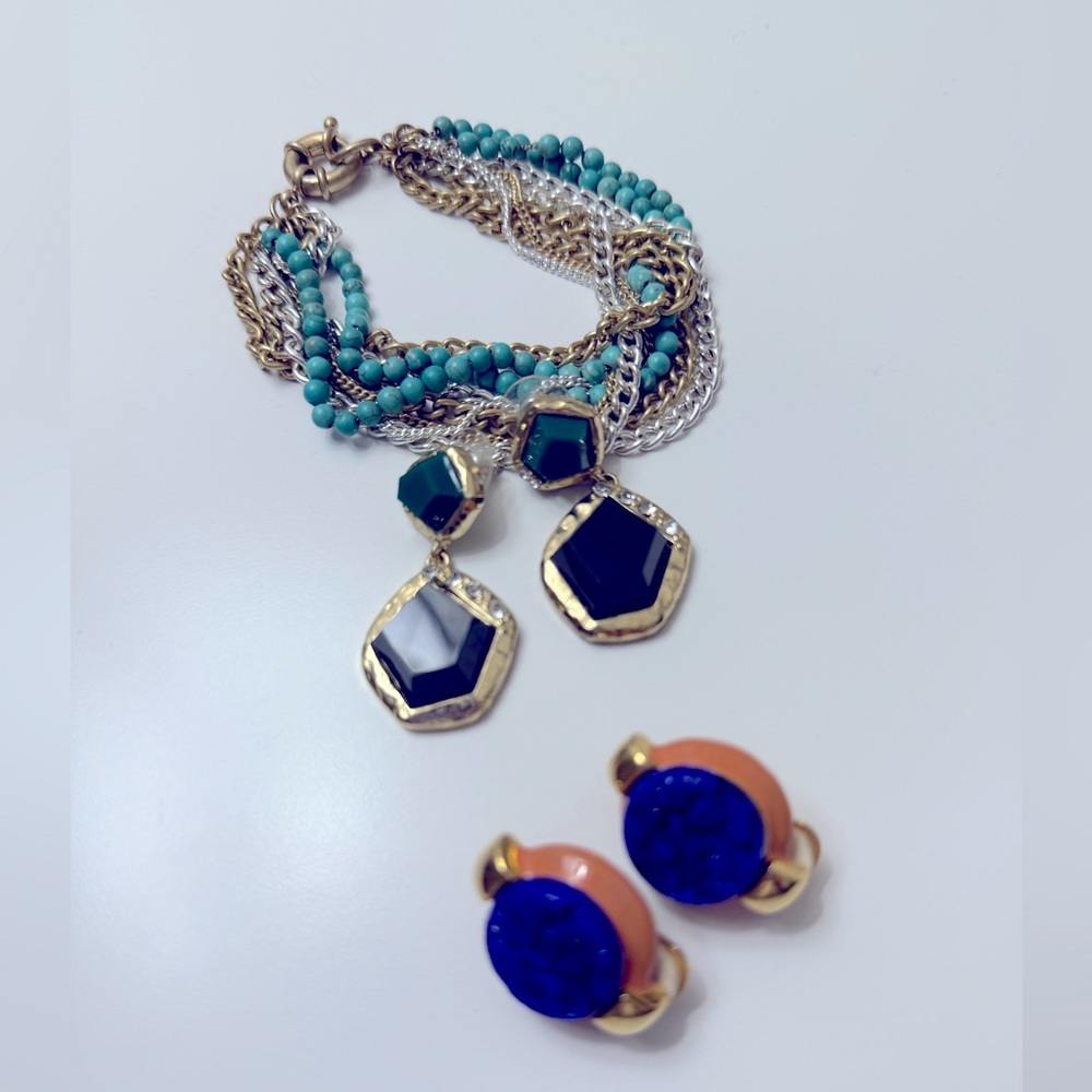 Vintage Gold and Blue Bracelet by Vintage